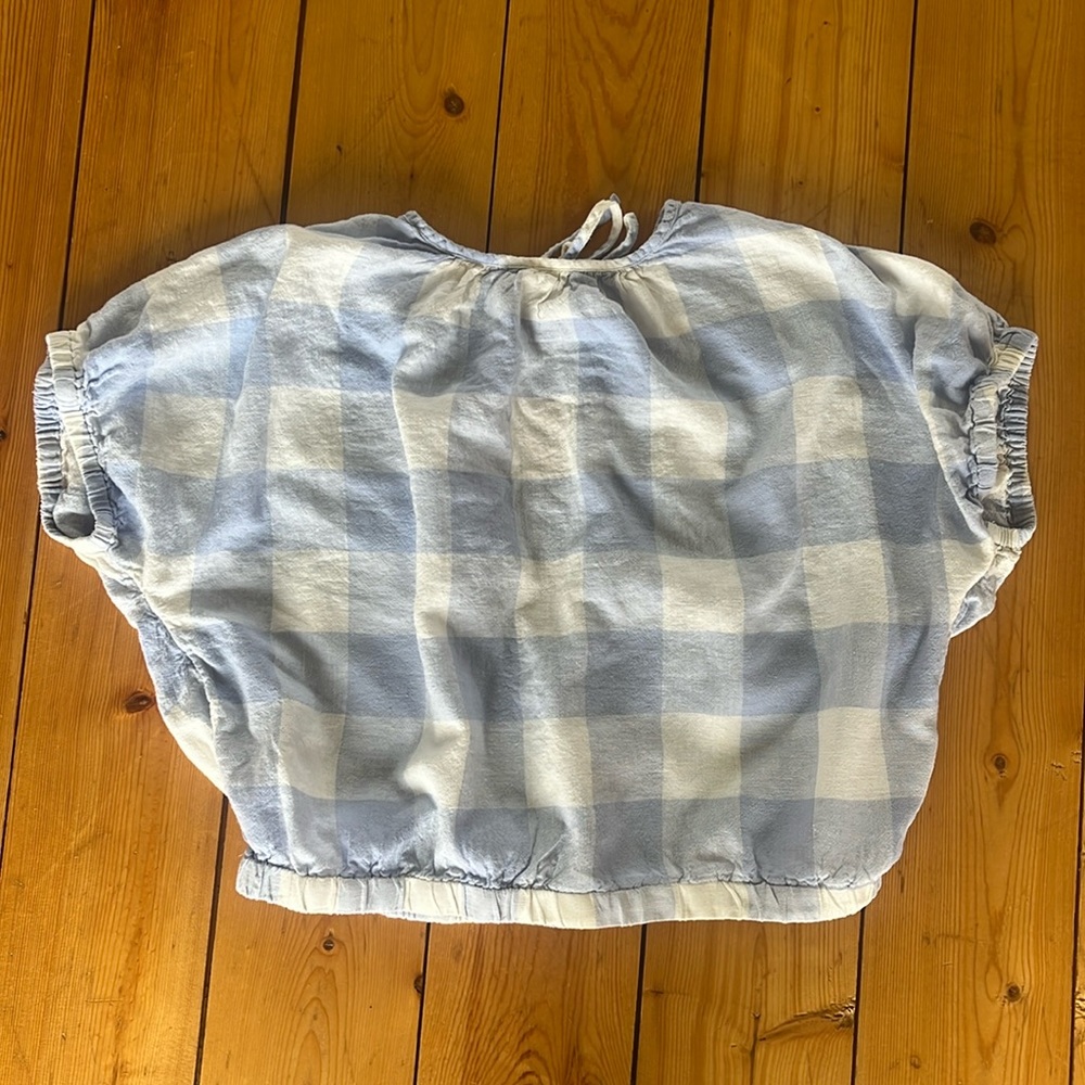 Madewell blue gingham blouse S